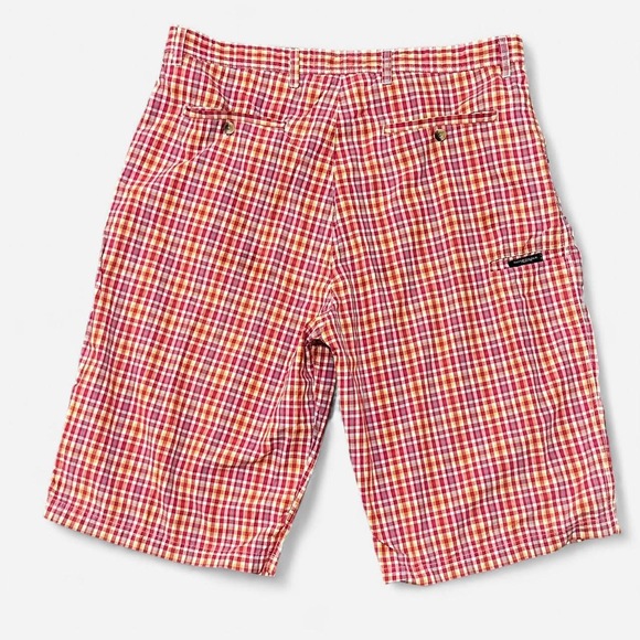 Scarsdale collection Red Gingham Checkered Plaid chino shorts - Picture 2 of 5